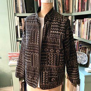 Alfred Dunner Embroidered Boho Open Jacket